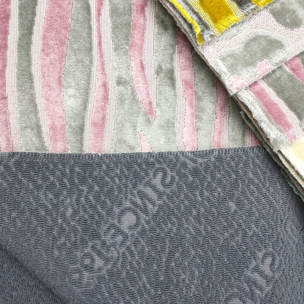 Különböző minta kialakítás két színű jacquard vágóhalom bársonyos kanapé szövet 